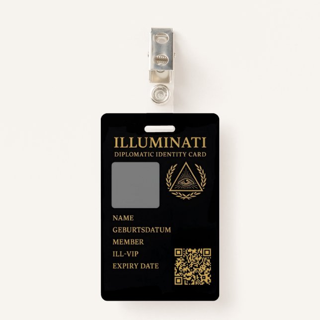 Feiler & Rothschild lluminati Diplomatic Identity ID Badge (Front with Clip)