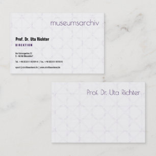 fein bemustert, klar, gut lesbar business card