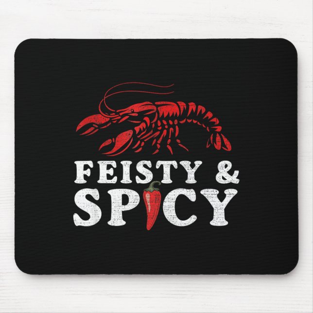 Feisty And Scy Funny Crawfish Boil Cute Mardi Gras Mouse Mat (Front)