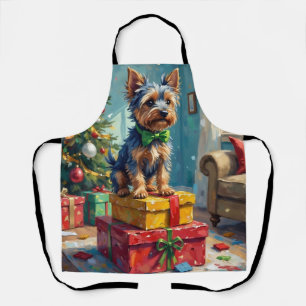 Feisty Australian Terrier King of Christmas Gifts Apron