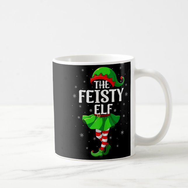Feisty Elf Christmas Girls Women Elf Squad Xmas Fa Coffee Mug (Right)