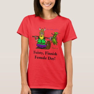 Feisty Finnish Female St. Urho's Day T-shirt