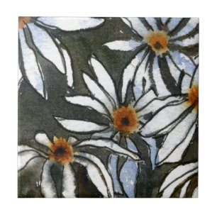 "Feisty Floral" Kitchen Garden Ceramic Tile