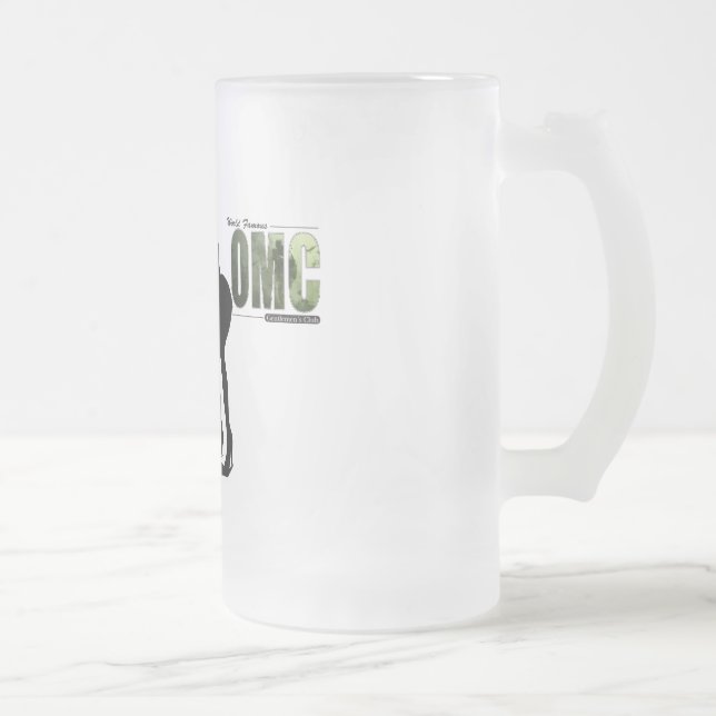 Feisty Girl OMC Frosted Glass Beer Mug (Right)