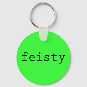 Feisty Keychain with Neon Green Background