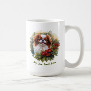 Feisty Little Red & White Japanese Chin Coffee Mug