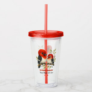 Feisty Red-headed Woodpecker Acrylic Tumbler