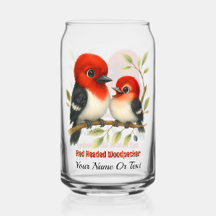Feisty Red-headed Woodpecker Can Glass