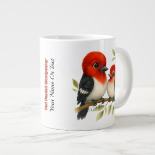 Feisty Red-headed Woodpecker Large Coffee Mug