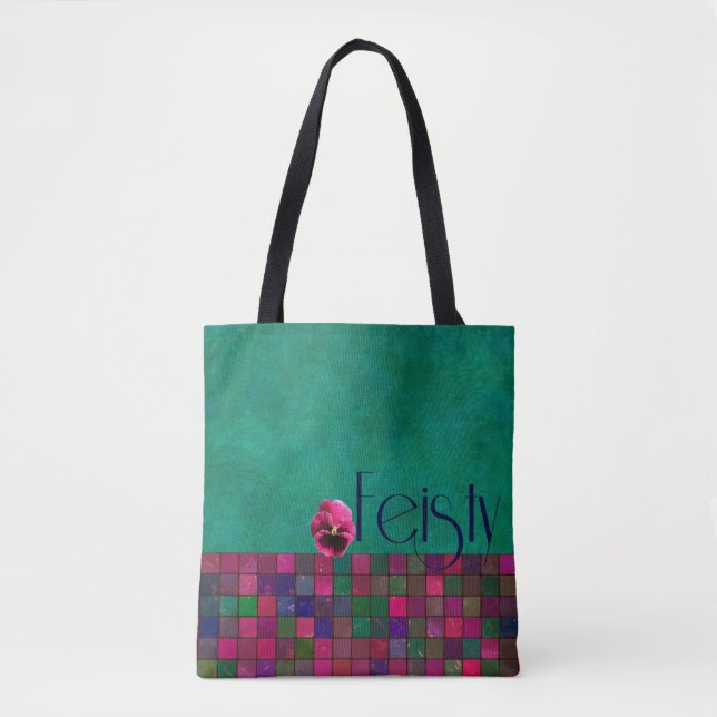 FEISTY - Teal, Purple, Pink - Handbag (Front)