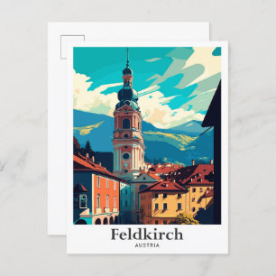 Feldkirch Austria Vintage Travel Illustration Postcard