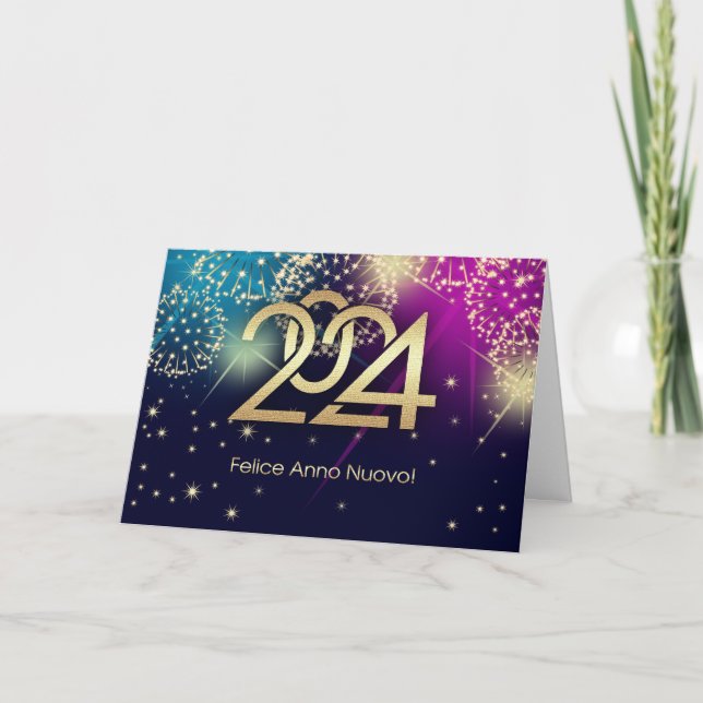 Felice Anno Nuovo 2024. New Year's Card in Italian (Front)