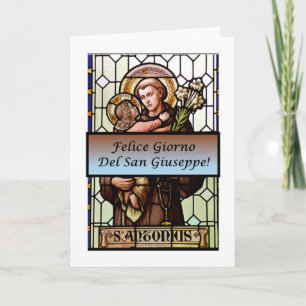 Felice Giorno del San Giuseppe (Vetrate) Card