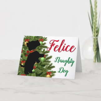 Felice Naughty Dog Holiday Card