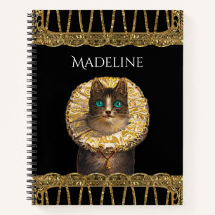 Felicette Knight Pretty French Kitty II Monogram Notebook