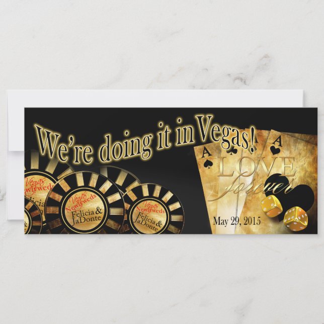 Felicia Champagne Shimmer Las Vegas Deluxe Wedding Invitation (Front)