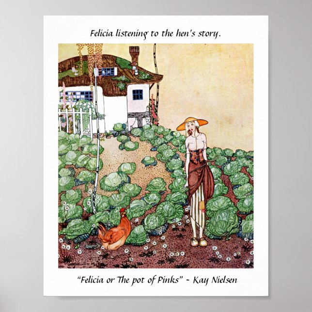Felicia listening to the hen’s story Kay Nielsen Poster (Front)