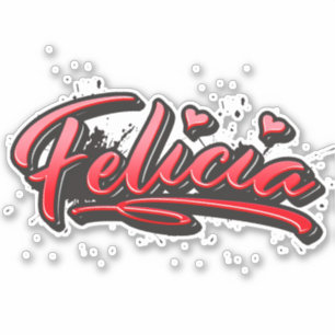 Felicia red Heart Graffiti Sticker
