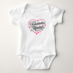 Felicidades Mamá Happy Mother's Day Calligraphy Baby Bodysuit