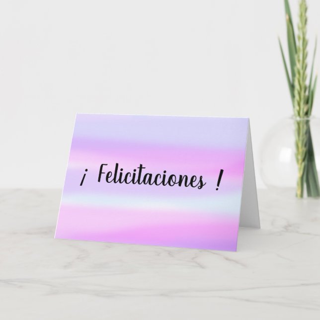 Felicitaciones Spanish Congratulations Watercolor Card (Front)