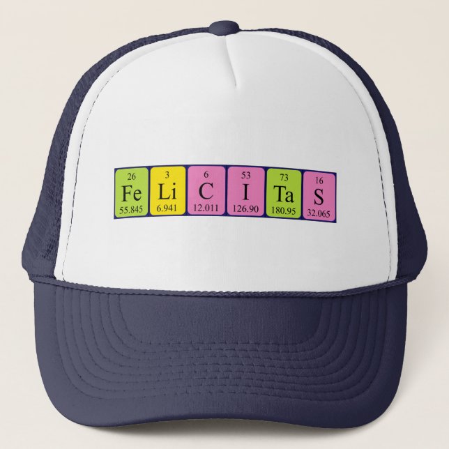 Felicitas periodic table name hat (Front)