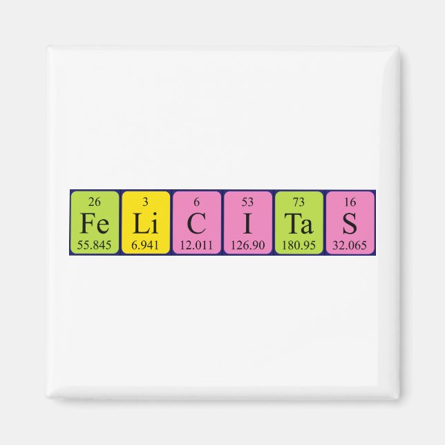 Felicitas periodic table name magnet (Front)