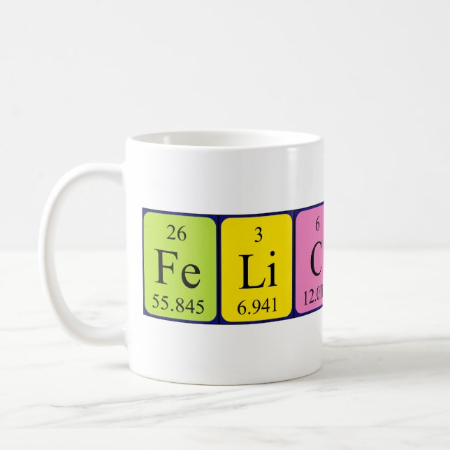 Felicitas periodic table name mug (Left)