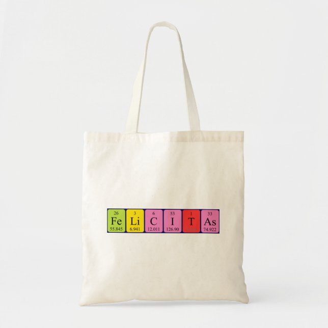 Felicitas periodic table name tote bag (Front)