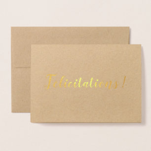 Félicitations French Congratulations Brush Script Foil Card