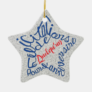 Félicitations pour l'anniversair en forme d'étoile ceramic tree decoration