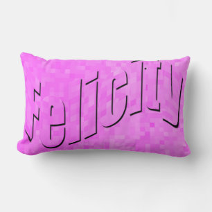 Felicity,  Girls Name, Logo On Pink, Lumbar Cushion