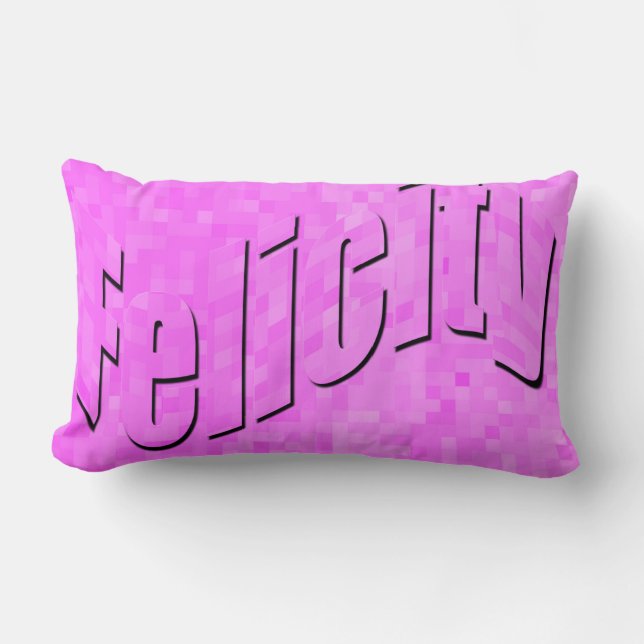 Felicity,  Girls Name, Logo On Pink, Lumbar Cushion (Front)