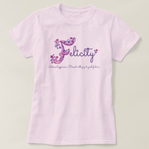 Felicity girls name & meaning F monogram shirt