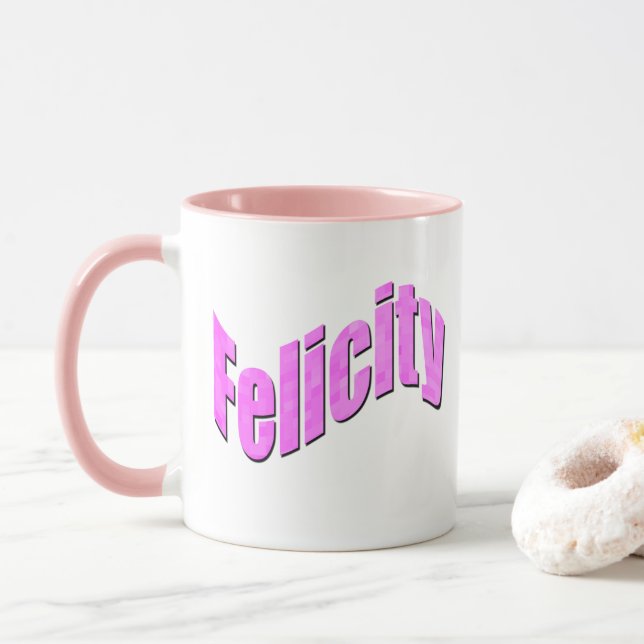Felicity Name In Pink, Mug (With Donut)