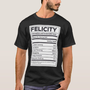 Felicity Nutrition Information Problem Solving Har T-Shirt