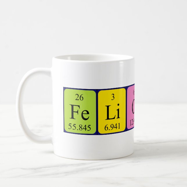 Felicity periodic table name mug (Left)