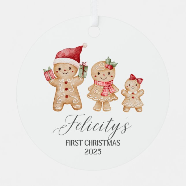 Felicity Personalized Baby's First Christmas Metal Tree Decoration (Front)