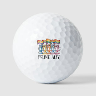 Feline Ally – Rainbow Cat LGBTQ Pride Golf Balls