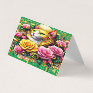 Feline Amidst a Vibrant Floral Bloom