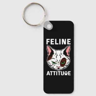 Feline Attitude Cat Mood Pet Character Key Ring