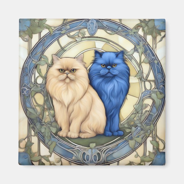 Feline Beauty persian cat art nouveau Magnet (Front)