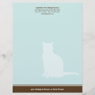 Feline blue brown posh pet sitting service custom custom letterhead