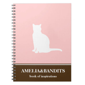 Feline cat pet silhouette pink inspiration journal