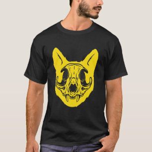 Feline Cat Skull Heads Grunge Punk Metal T-Shirt
