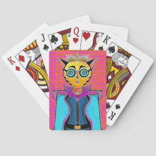 Feline character design playing cards