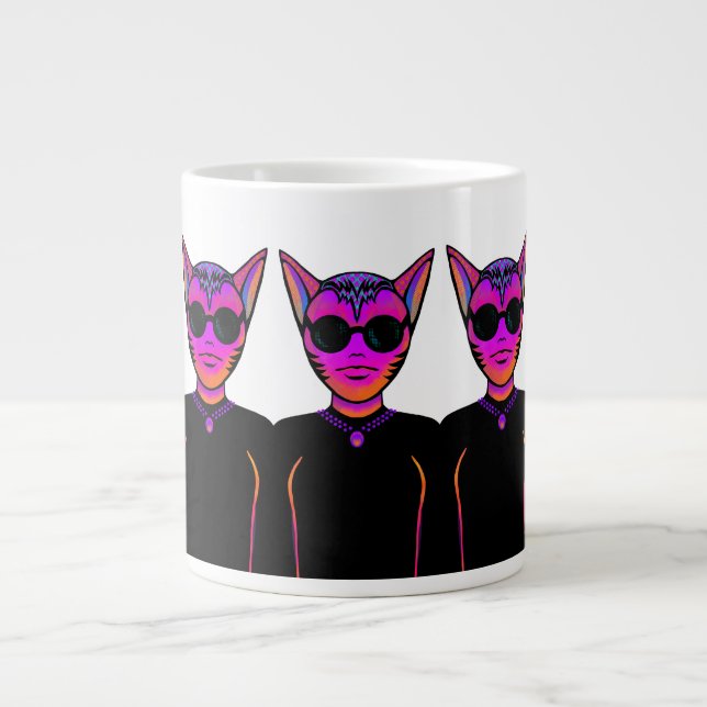 Feline characters Design Large Coffee Mug (Front)