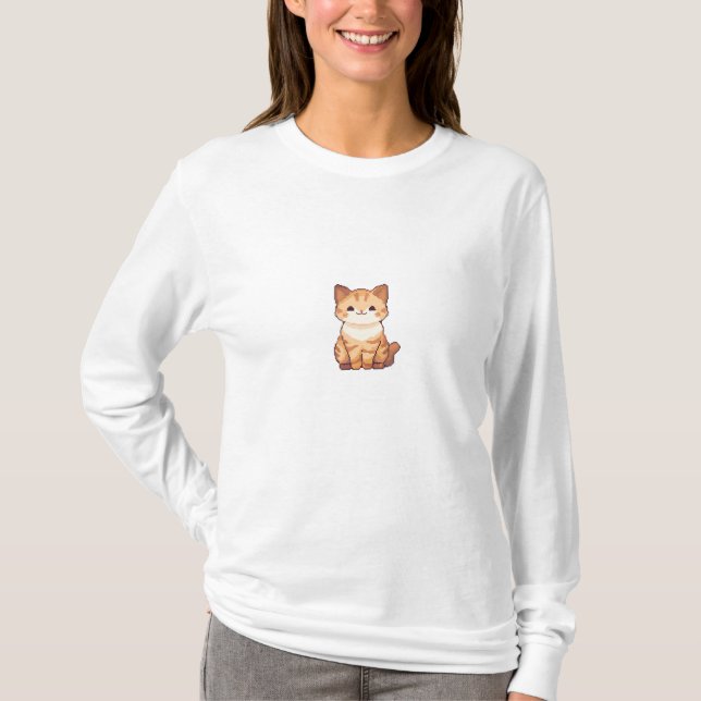 Feline Charm of Chunky Squares T-Shirt (Front)