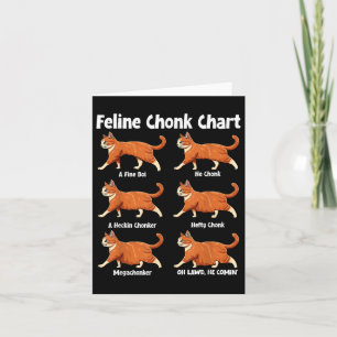 Feline Chonk Chart Funny Fat Cat  Card