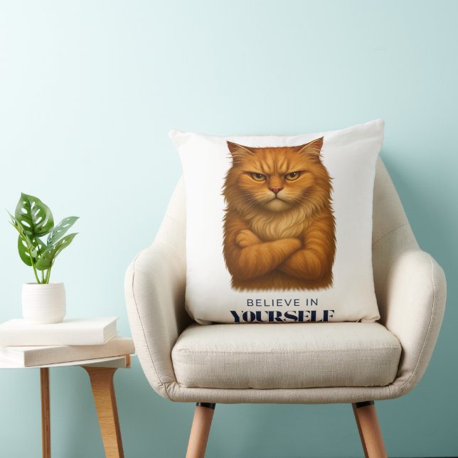 Feline Confidence   T-Shirt Cushion (Chair)