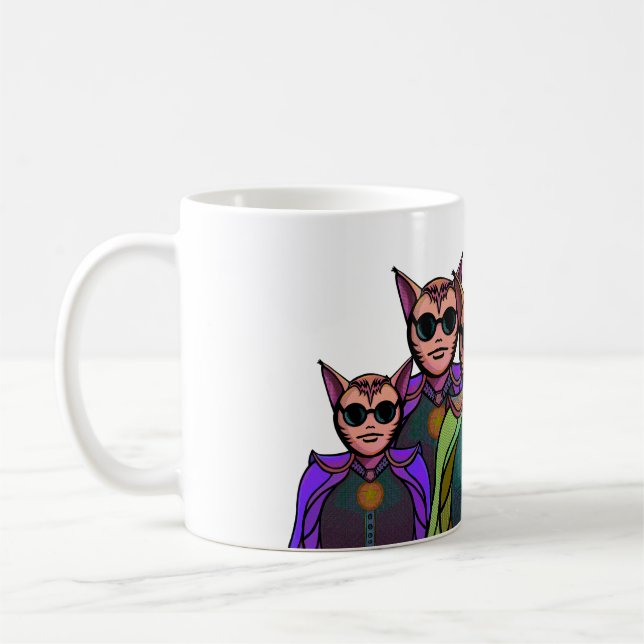 Feline Creatures Design Pickleball Paddle Coffee Mug (Left)